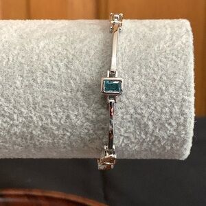 Silver tone multi color stone bracelet